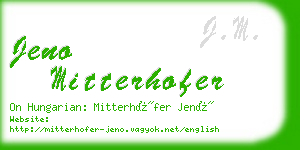 jeno mitterhofer business card